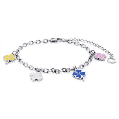 Pearlmania | Lucky Clover armband van roestvrij staal