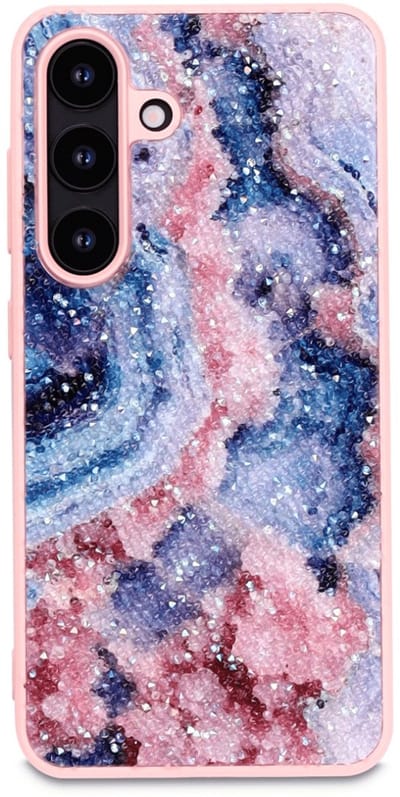 Casemania - Backcover - Geschikt voor - Samsung S25 FE - Glitter - Blauw Roze