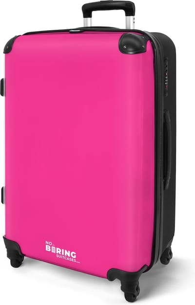 NoBoringSuitcases.com® - Vakantie koffer groot vrouwen - Rolkoffer lichtgewicht - Roze reiskoffer met 4 wielen - Bagagekoffer - Grote valies trolley XL - 20 kg bagage