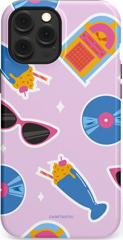 Casetastic Hoesje Geschikt voor Apple iPhone 12 Pro Max Magsafe - Stijlvolle Beschermende Duo-layer Case - Jukebox vibes