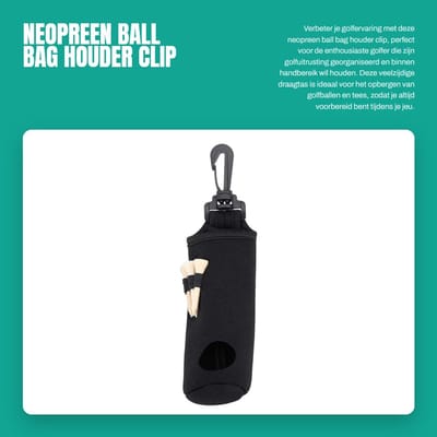 Dailygoods- Ball Bag Waterdicht - Neopreen Houder - Draagtas - Golfaccessoires - 3 Golftees - Duurzaam en Comfortabel - Golfballenhouder