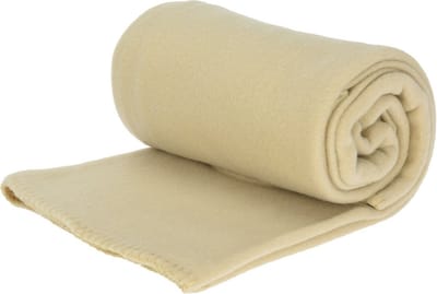 H&S Fleece deken/dekentje/plaid - polyester - creme wit - 125 x 150 cm