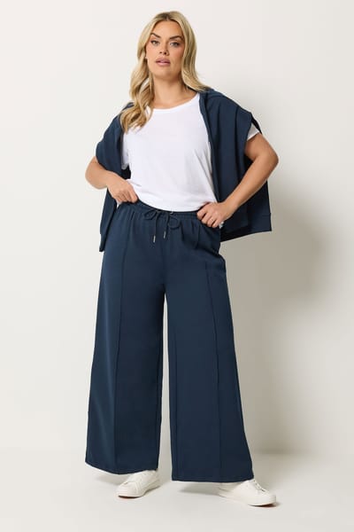 Yours Marineblauwe Joggingbroek En Tshirt Set Size 42
