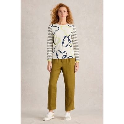 White Stuff Clara Ls Tee Natural Print Maat: 10 | Longsleeves Outlet | Dames | Wit