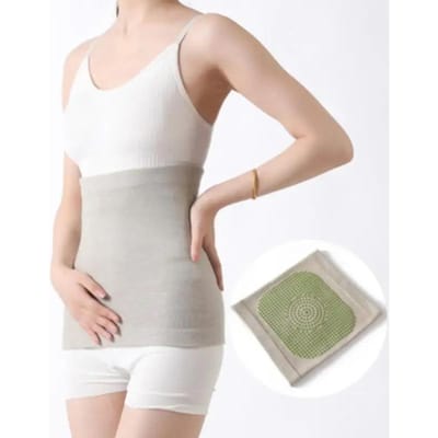 Warm Kasjmier Tailleband Rugsteun Zelfverwarmend Lumbaal Ergonomische Steun Wrap Slanke Taille Trimmer Nierband Lichaam Buik Maag Warmer XL white