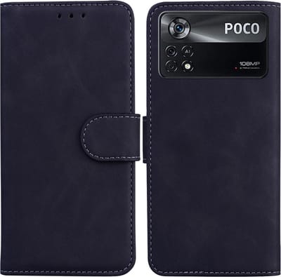 Coverup Hoesje - Geschikt voor Xiaomi Poco X4 Pro 5G Hoesje - Coverup Book Case - Zwart