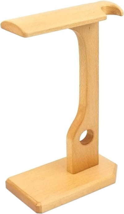 Hoofdtelefoon standaard - Koptelefoon houder - Bureau organiseren - Duurzaam houten design - 34 cm hoog - Houtkleur