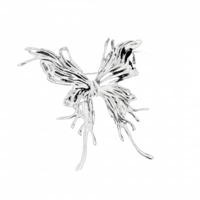 Broche zilverkleur vlinder - Charme Bijoux