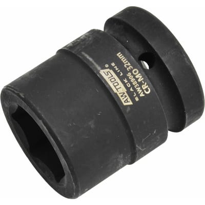 AWTools Black Line - Dopsleutel - 33mm - Zeshoekig - Kort
