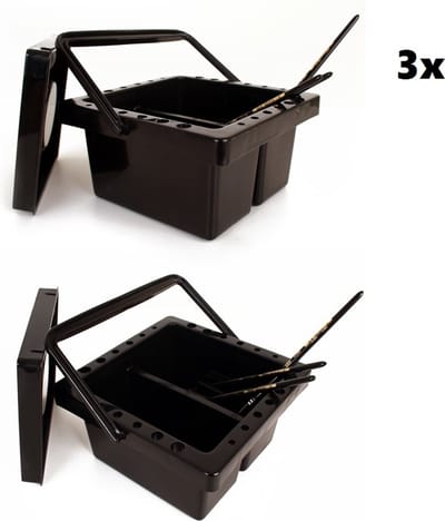 3x PXP Professional Colours Penselen reinigingsbakje zwart