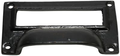 3" Small Card Holder Cup Handle Black Antique