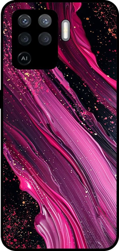 Smartphonica Telefoonhoesje Geschikt voor Oppo A94 4G / Reno5 Lite met marmer opdruk - TPU backcover case marble design - Paars Roze geschikt voor Oppo A94 4G;Oppo Reno5 Lite