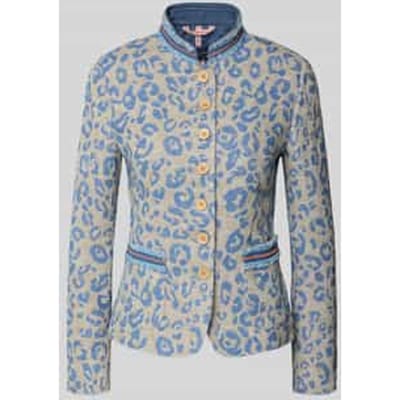 slim fit blazer met allover animal-stitching