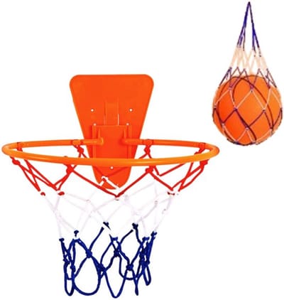 Daity Basketbalring - Met Net - buiten sporten - basketbalring voor binnen en buiten - basketbalring aan de muur op de deur - indoor basketbalkorf voor kinderen - 36cm - Basketbalring aan de muur gemonteerd