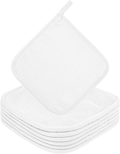 Zachte Microfiber Gezichtsdoekjes voor Make-up Verwijdering, Herbruikbare Reinigingsdoekjes (6 Stuks, 20x20 cm, Wit) voor Effectieve Gezichtsverzorging