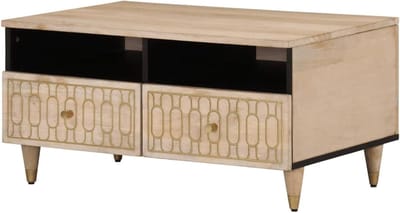 Salontafel Massief Mangohout 80x54x40 cm - Robuuste Bijzettafel Woonkamer