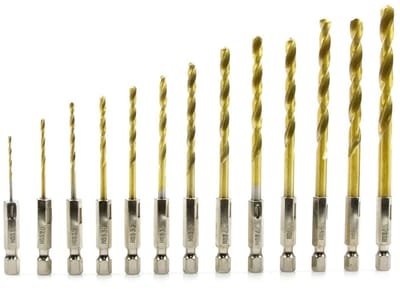 GEKO Boorbits Set - HSS TiN Coating - 13-delig - 1,5-6,5mm - HEX Aansluiting