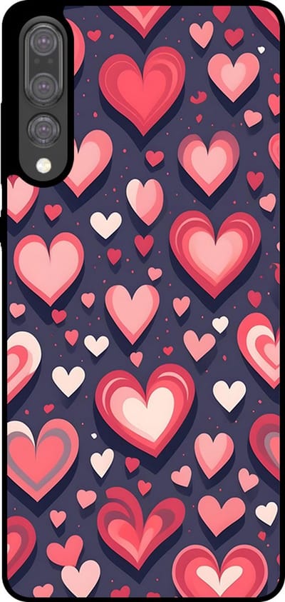 Smartphonica Telefoonhoesje Geschikt voor Huawei P20 Plus met Hartjes Opdruk - TPU Backcover Case With Heart Design geschikt voor Huawei P20 Plus