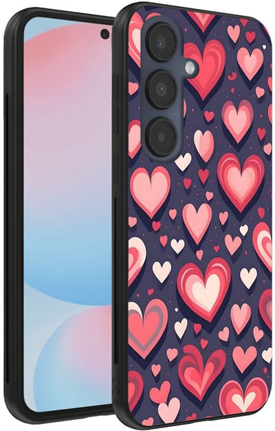 Smartphonica Telefoonhoesje Geschikt voor Samsung Galaxy S24 FE met Hartjes Opdruk - TPU Backcover Case With Heart Design geschikt voor Samsung Galaxy S24 FE