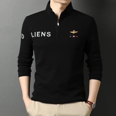 Lente en Herfst Nieuwe Heren T-shirts met Lange Mouwen Poloshirts Losse Casual Heren Jong en Middelbare Leeftijd Heren T-shirts XXXL
