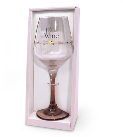Sparkling wijnglas | Thema: I love wine | Inhoud: 350ml | Kleur: Roze