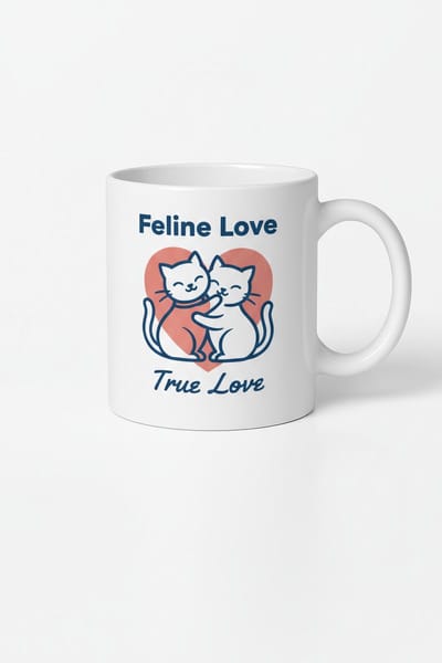Feline Love True Love Katten Mok - Romantisch Cadeau voor Dierenliefhebbers
