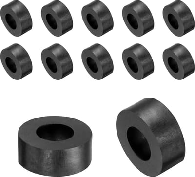 Dailygoods - QUARKZMAN 12 stuks rubberen afstandhouders 25 mm OD, 12 mm ID, 10 mm hoogte afstandhouders rond, trillingsdempend, ringafdichting, platte sluitring voor auto-accessoires