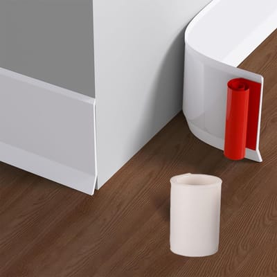 Dailygoods- Plint Zelfklevend - PVC-Plint - Flexibele Kniklijst - Eindstrip - Breedte 10 cm - Hoogwaardige Hechting - Wandplint