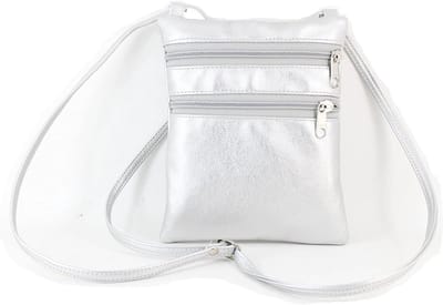 Schoudertas - Crossbody tas - Dagelijks gebruik - Verstelbare band - 15 x 20 cm - Zilver metallic