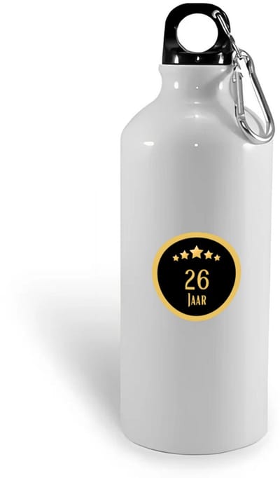 Hacebo® - 26 jaar waterfles - iemand die 26 jaar is geworden of 26 jaar lang een relatie hebben of getrouwd zijn - verjaardagscadeau - verjaardag - cadeau - kado - geschenk - gift - relatie - trouwdag - jubileum - water fles - 400ML