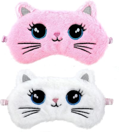Zachte Pluche Oogmasker Set voor Comfortabel Slapen, Schattige Dierlijke Blinddoek voor Dames en Heren, Ideaal voor Naps en Reizen