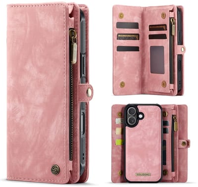 Solidenz Hoesje - Geschikt voor Apple iPhone 17 - Urban Wallet - Roze