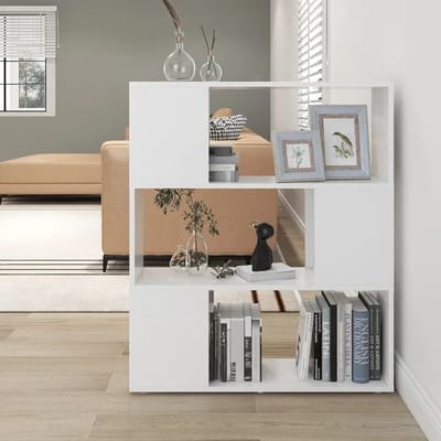 vidaXL - Boekenkast/kamerscherm - 80x24x94 - cm - bewerkt - hout - wit