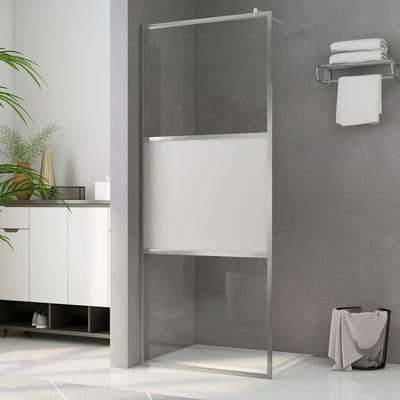 vidaXL - Inloopdouchewand - halfmat - 80x195 - cm - ESG-glas