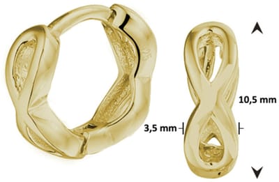 Zilver Verguld (Geel) Klapoorringen Infinity 1 Micron 2103247