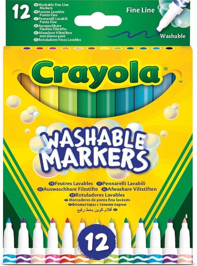 Crayola - Viltstiften - 12 Afwasbare Viltstiften Voor Kinderen - Dunne Punt