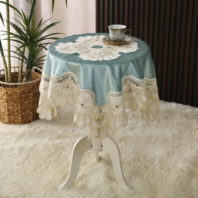 Nieuw Licht Luxe Tafelkleed Suede Bord met Geborduurde Ruit Hoogwaardig Tafelkleed Huis Decoratief Tafelkleed 60*60