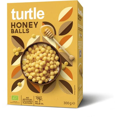 Turtle Honeyballs - Ontbijtgranen - Bio - 30% minder suiker - 5 ingrediënten - super clean - echte honing