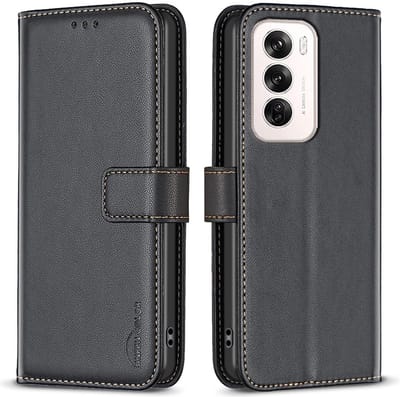 BINFEN Hoesje - Geschikt voor OPPO Reno12 Hoesje - BINFEN Color Book Case - Zwart