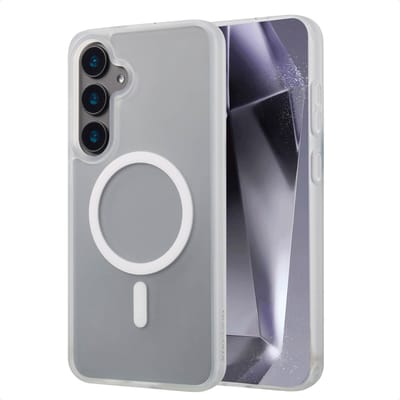 imoshion Hoesje - Geschikt voor Samsung Galaxy S24 Plus - Color Guard Backcover met Magnetische Ring - Wit