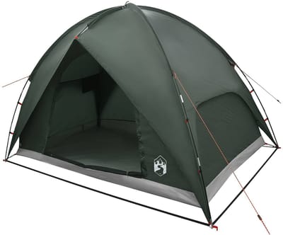 vidaXL - Campingtent - met - waterdichte - regenfly - 4-persoons - Leger - Groen