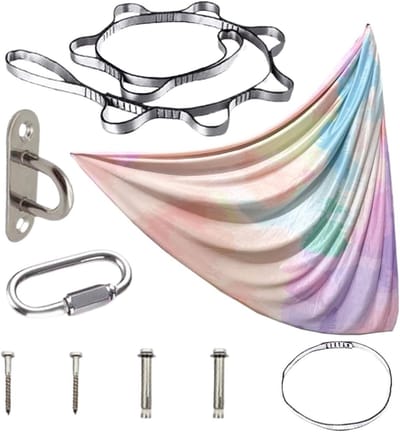 Hangmat Stoel - Hangstoel Pod - Ontspannen Binnen - Ademend Mesh - 20x28 cm - Regenboog