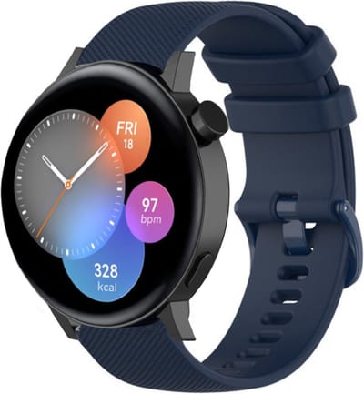 Strap-it Luxe siliconen bandje - geschikt voor Huawei Watch GT 2 42mm / GT 3 42mm / GT 3 Pro 43mm - donkerblauw