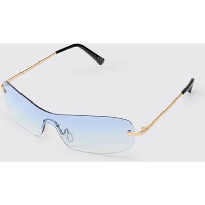 Randloze Getinte Zonnebril Met Metalen Montuur | Blue