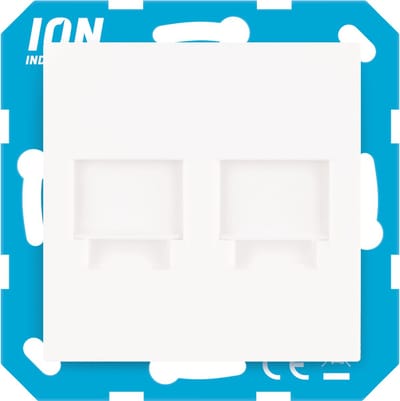 ION Industries - Modular Jack 2-voudig met Centraalplaat V1/J1 | Alpin Wit