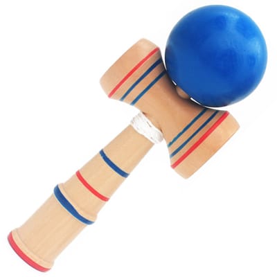 Kendama - Jumbo Kendama - Natural Beech Wood - Blauwe Houten LUXE Kendama 17 x 7 cm - Kendama