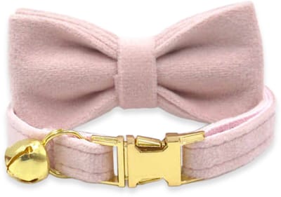 BTH - Kattenhalsband met Strik - Katten Halsband - Roze - 18-32 cm - Halsband - Katten Kleding - Katten Accesoires - Kat