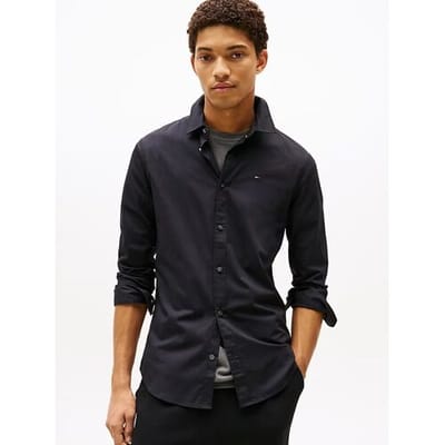 Tommy Jeans Tommy Hilfiger TJM original stretchshirt voor heren - TOMMY BLACK - XS