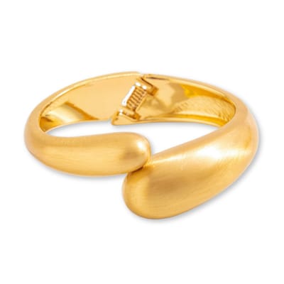 Marama - Armband Maan Mat Goud - met Scharnier - Opvallend - Nikkelvrij - Stainless Steel met Gouden Plating - Bangle