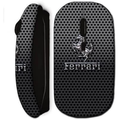 Souris Sans Fil - Ferrari - Effet Métal - Noir - USB Wifi - Compatible Mac et PC